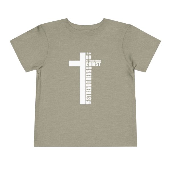 Little Believer's Strength Kids Faith Tee - I Can Do All Things Through Christ Cross Shirt - Image 17