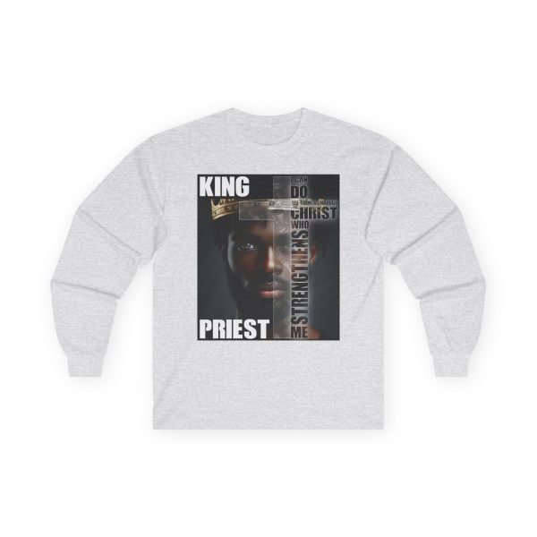 Royal Priesthood Long-Sleeve Tee - Powerful King & Priest Design with Inspirational Verse - Image 3