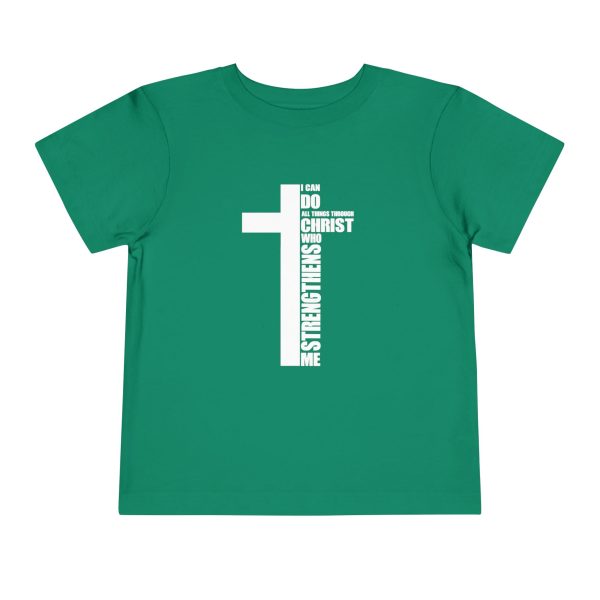 Little Believer's Strength Kids Faith Tee - I Can Do All Things Through Christ Cross Shirt - Image 29