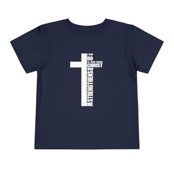 Little Believer's Strength Kids Faith Tee - I Can Do All Things Through Christ Cross Shirt - Image 49