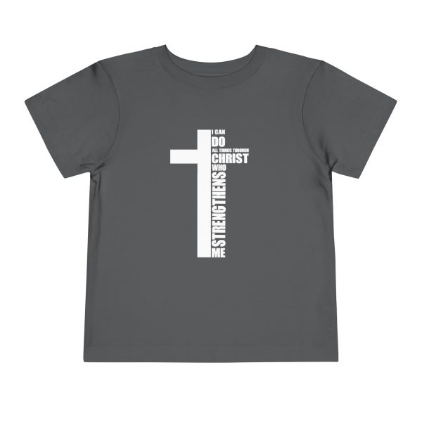 Little Believer's Strength Kids Faith Tee - I Can Do All Things Through Christ Cross Shirt - Image 45