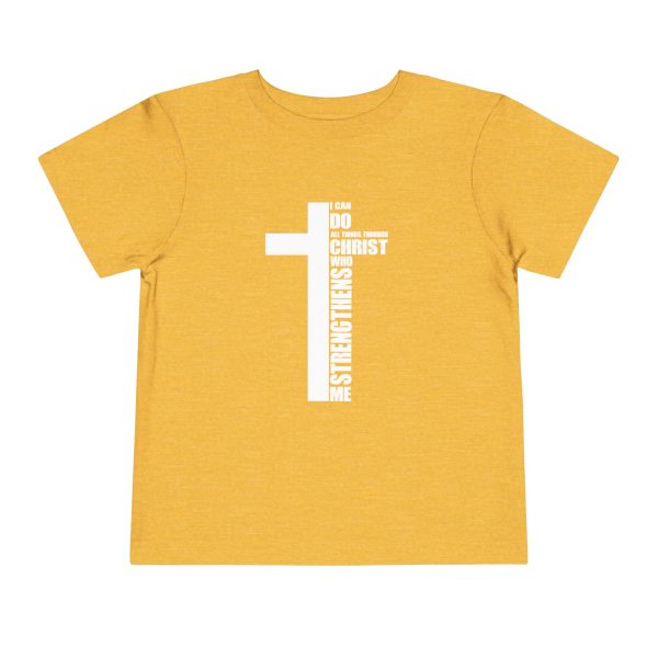 Little Believer's Strength Kids Faith Tee - I Can Do All Things Through Christ Cross Shirt - Image 25