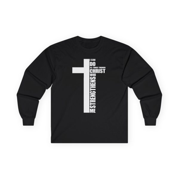 Strength in Faith Long-Sleeve Tee - I Can Do All Things Through Christ Inspirational Shirt - Image 3