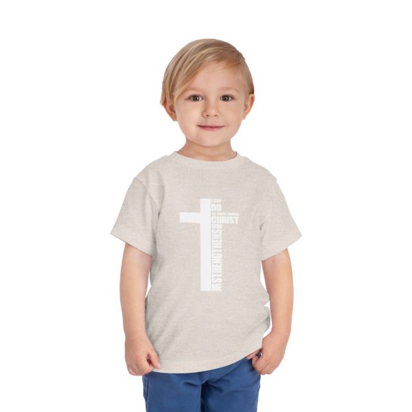 Little Believer's Strength Kids Faith Tee - I Can Do All Things Through Christ Cross Shirt - Image 15