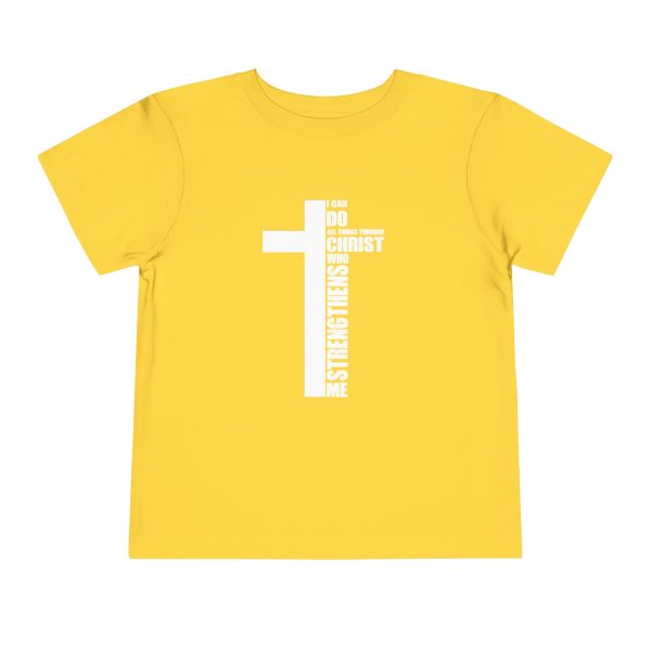 Little Believer's Strength Kids Faith Tee - I Can Do All Things Through Christ Cross Shirt - Image 21