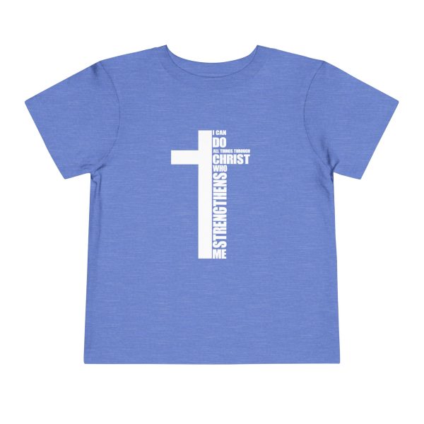 Little Believer's Strength Kids Faith Tee - I Can Do All Things Through Christ Cross Shirt - Image 37