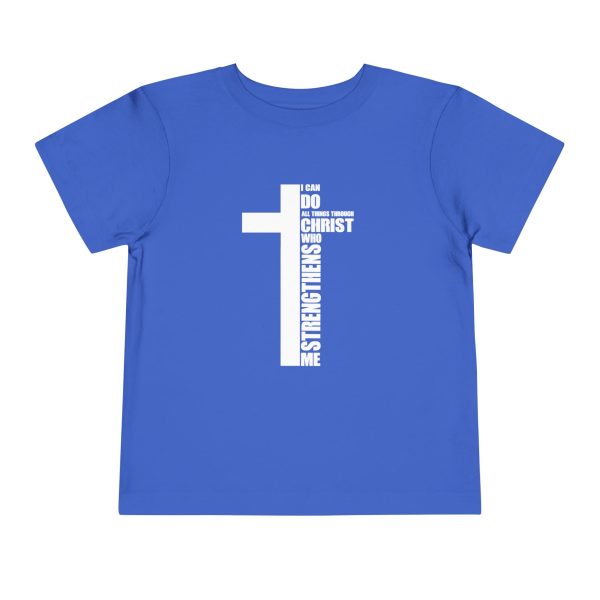 Little Believer's Strength Kids Faith Tee - I Can Do All Things Through Christ Cross Shirt - Image 41