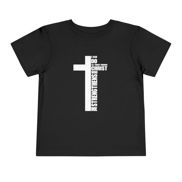 Little Believer's Strength Kids Faith Tee - I Can Do All Things Through Christ Cross Shirt - Image 5